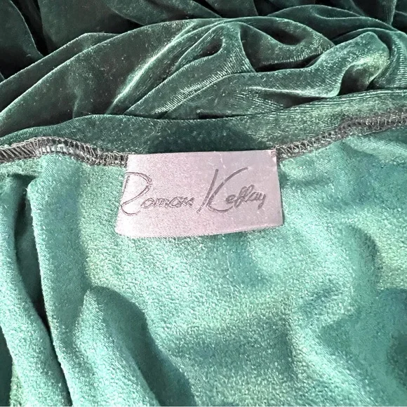 ROMAN KEFLAY VINTAGE OLIVE GREEN STRETCH VELVET - Picture 12 of 12